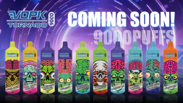 Wholesale VOPK TORNADO 9000 Puffs 10 Flavors 9000 Puffs and Type-C Fast Charging